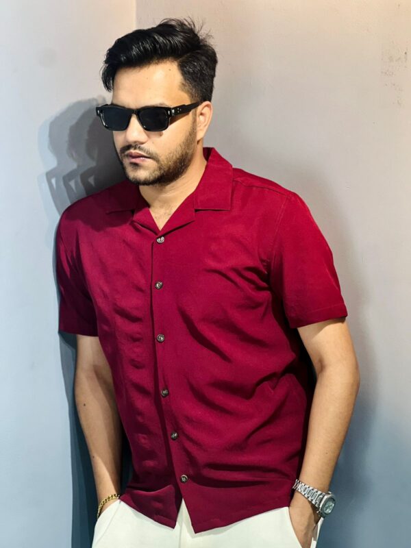 Men's Half Sleeve Shirt (Maroon)